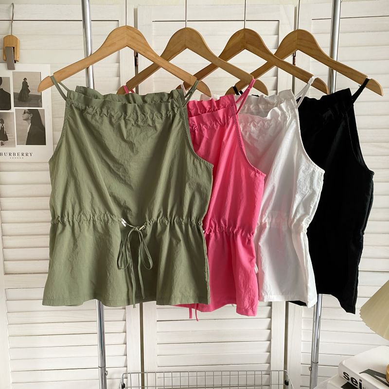 Plain Drawstring Camisole Top mySite