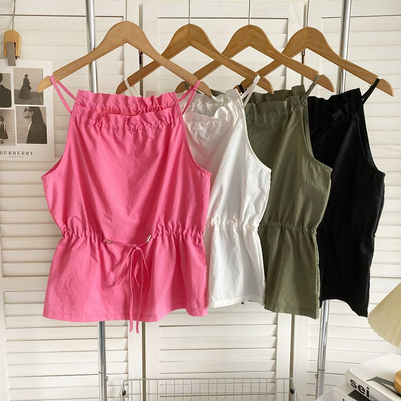 Plain Drawstring Camisole Top mySite