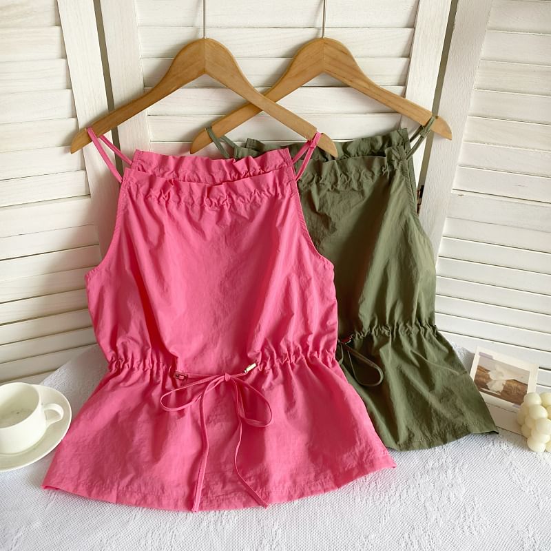 Plain Drawstring Camisole Top mySite