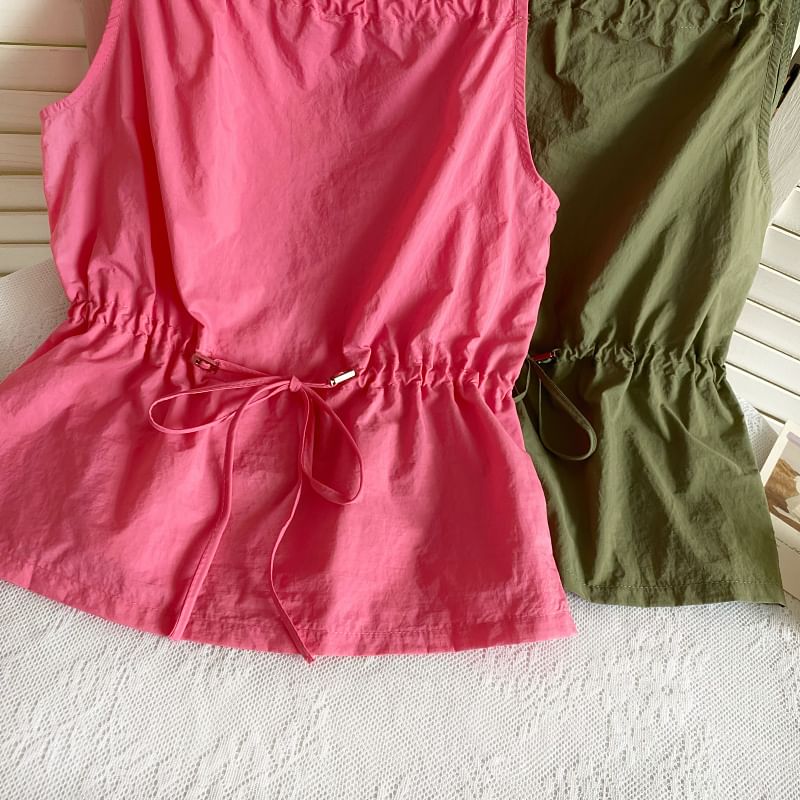 Plain Drawstring Camisole Top mySite