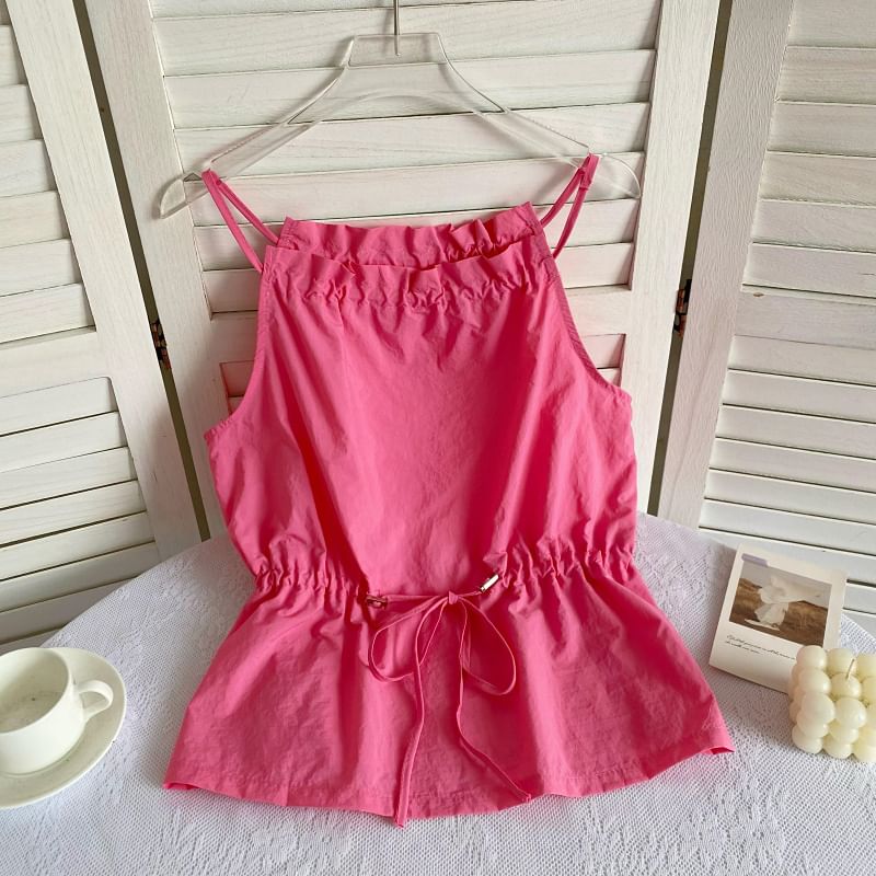 Plain Drawstring Camisole Top mySite