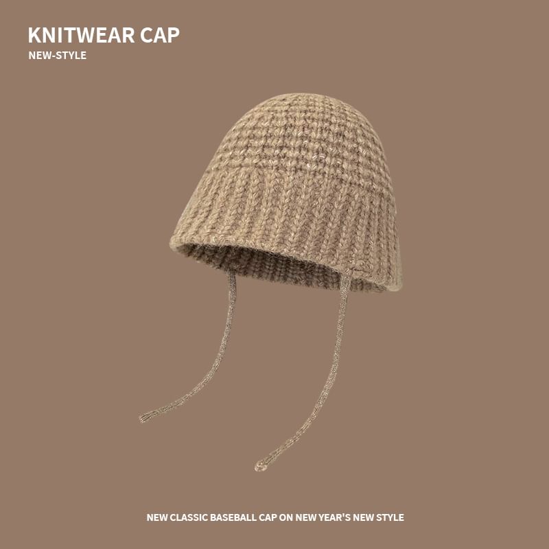 Plain Knit Bucket Hat SpreePicky