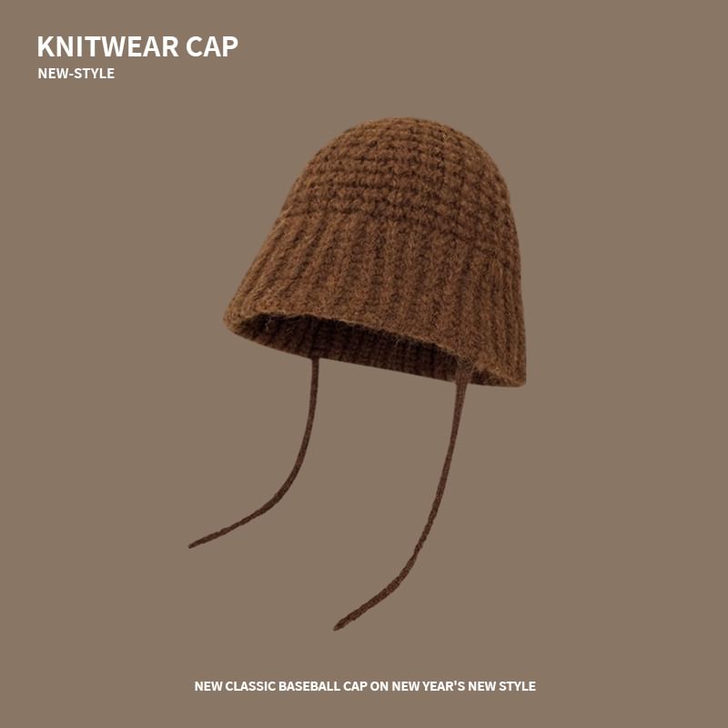 Plain Knit Bucket Hat SpreePicky