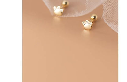 Rhinestone Paw Ear Stud mySite