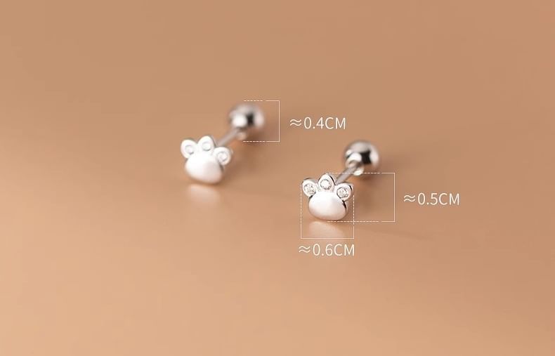 Rhinestone Paw Ear Stud mySite