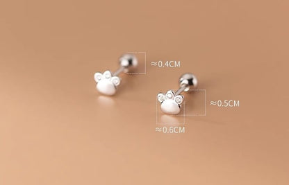 Rhinestone Paw Ear Stud mySite