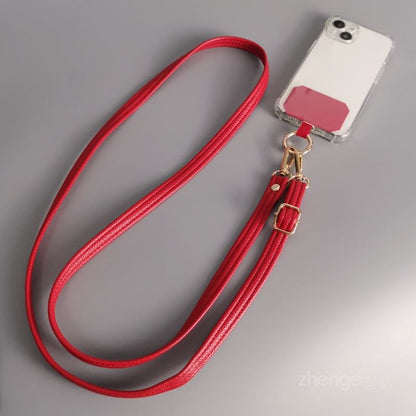 Plain Faux Leather Phone Lanyard SpreePicky