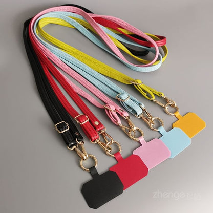 Plain Faux Leather Phone Lanyard SpreePicky