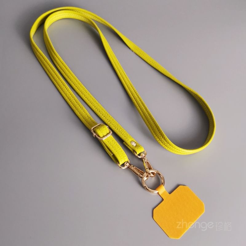 Plain Faux Leather Phone Lanyard SpreePicky