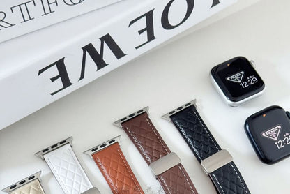 Quilted Faux Leather Magnetic Apple Watch Band SpreePicky