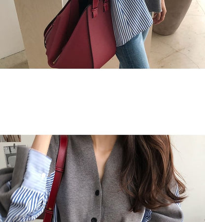 V-Neck Striped Panel Cardigan SpreePicky