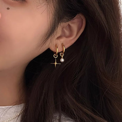 Star Asymmetrical Alloy Drop Earring SpreePicky