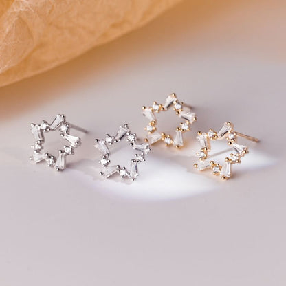 Star Rhinestone Sterling Silver Stud Earring mySite