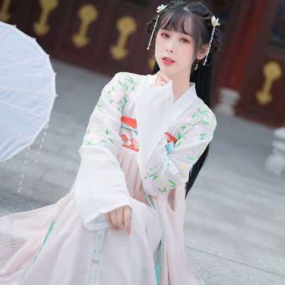 Floral Embroidered Hanfu Costume Set SpreePicky