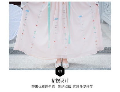 Floral Embroidered Hanfu Costume Set SpreePicky