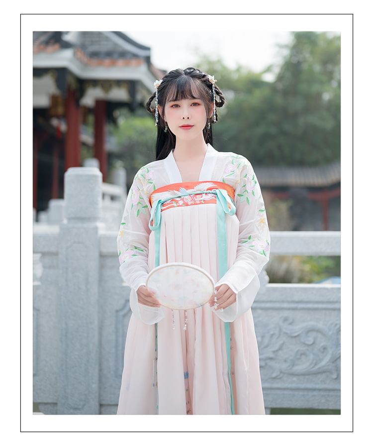 Floral Embroidered Hanfu Costume Set SpreePicky