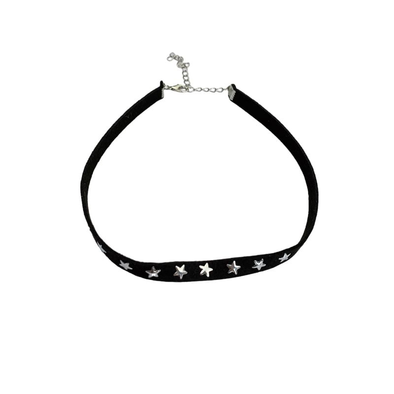 Faux Leather Studded Choker SpreePicky