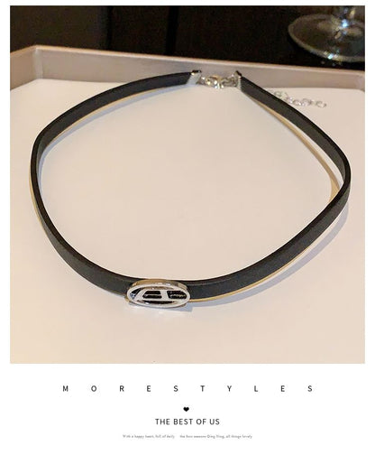 Faux Leather Studded Choker SpreePicky