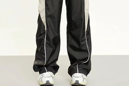 High Waist Color-Block Loose-Fit Wide-Leg Sweatpants SpreePicky