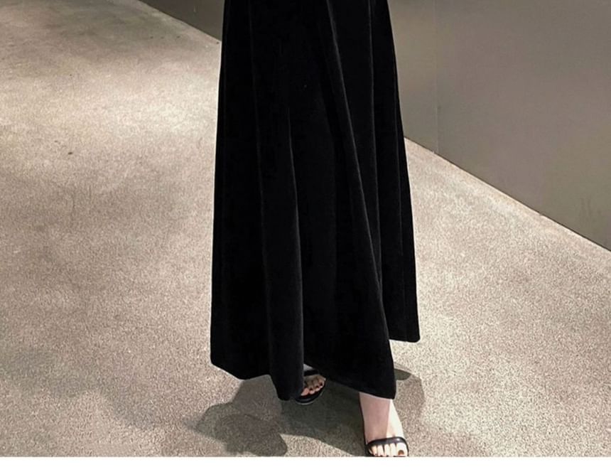 Long-Sleeve Cold Shoulder Two Tone A-Line Evening Gown SpreePicky