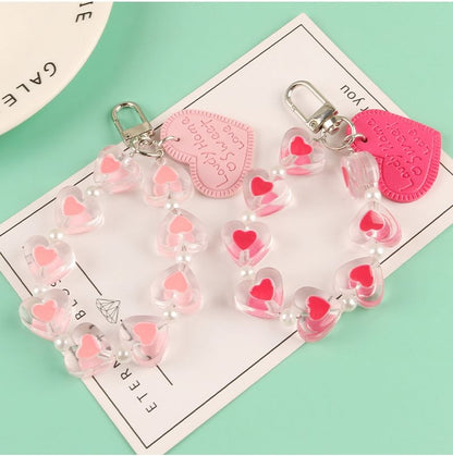 Heart Acrylic Bag Charm Keyring SpreePicky