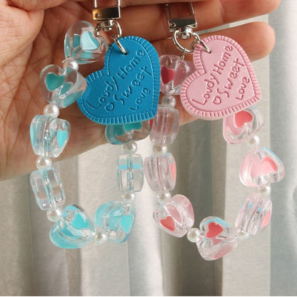 Heart Acrylic Bag Charm Keyring SpreePicky