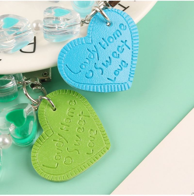 Heart Acrylic Bag Charm Keyring SpreePicky