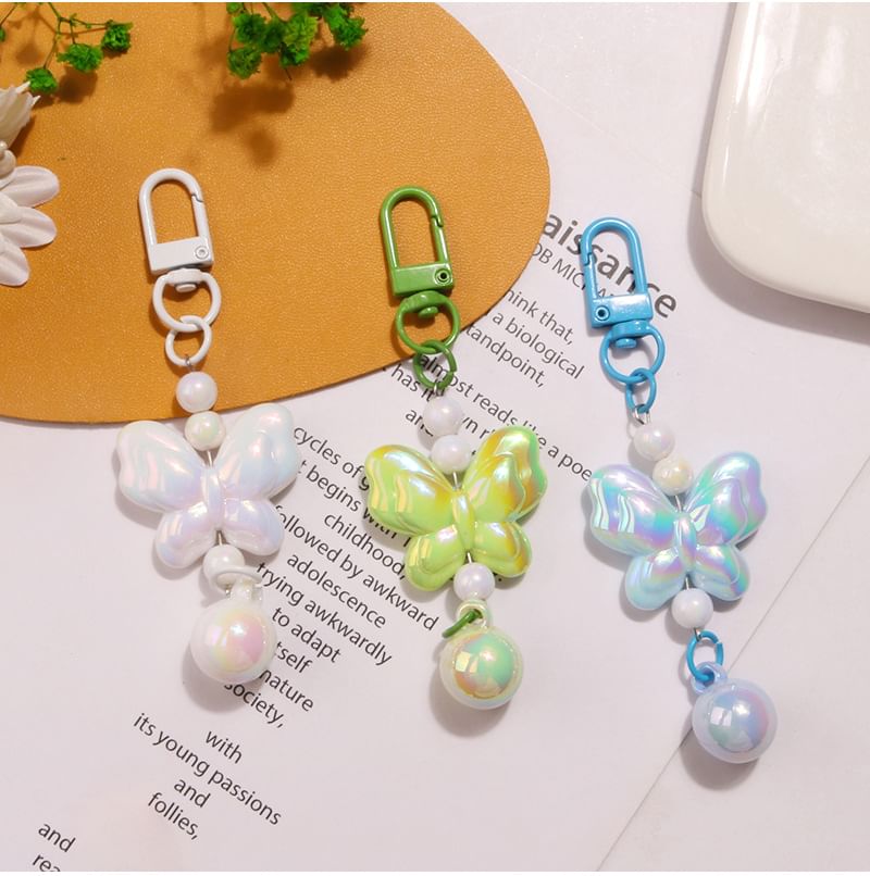 Butterfly Acrylic Bag Charm Keyring SpreePicky