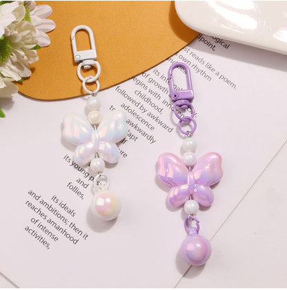 Butterfly Acrylic Bag Charm Keyring SpreePicky