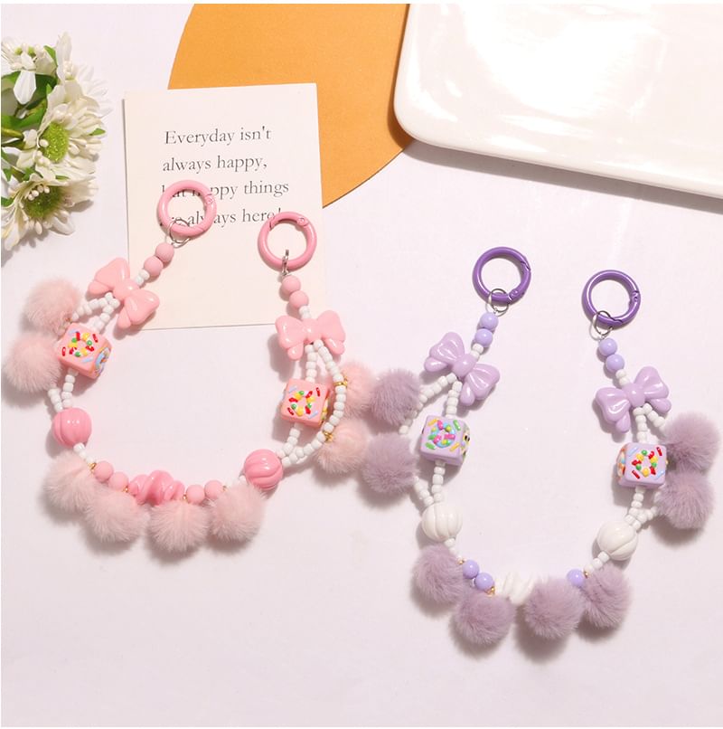 Bow Pom Pom Bag Charm SpreePicky