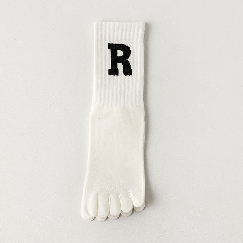 Anti-Slip Letter Embroidered Toe Socks SpreePicky