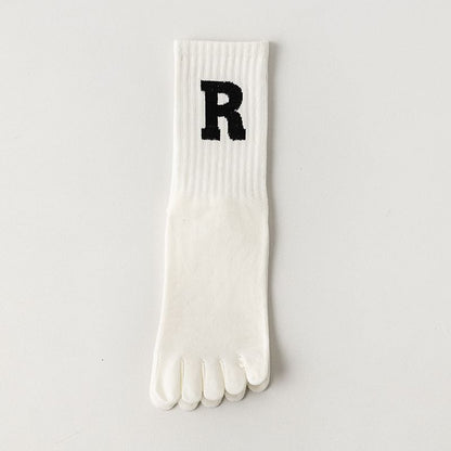 Anti-Slip Letter Embroidered Toe Socks SpreePicky