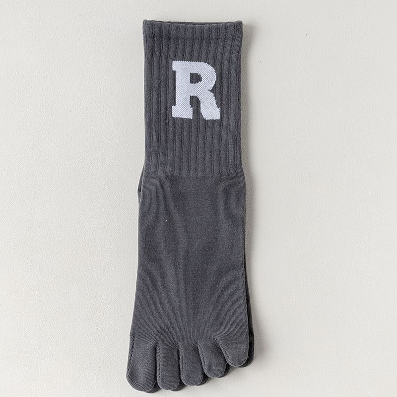 Anti-Slip Letter Embroidered Toe Socks SpreePicky