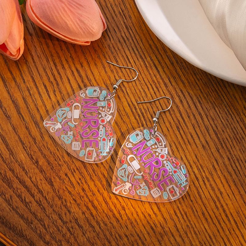 Lettering Drop Hook Earring SpreePicky