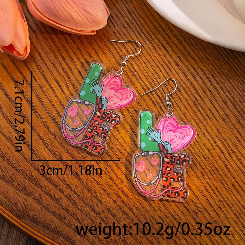 Lettering Drop Hook Earring SpreePicky