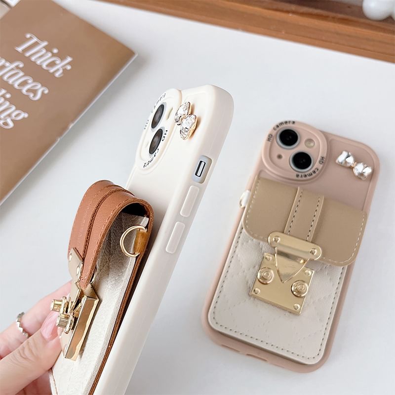 Buckled Card Holder Phone Case - iPhone 15 Pro Max / 15 Pro / 15 Plus / 15 / 14 Pro Max / 14 Pro / 14 Plus / 14 / 13 Pro Max / 13 Pro / 13 / 13 mini / 12 Pro Max / 12 Pro / 12 / 12 mini / 11 Pro Max / 11 Pro / 11 / SE / XS Max / XS / XR / X SpreePicky