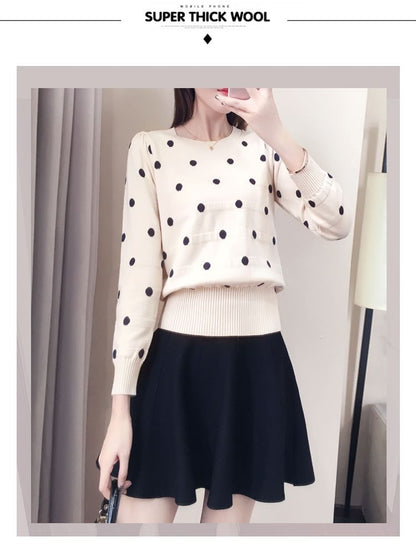 Crew Neck Dotted Sweater SpreePicky