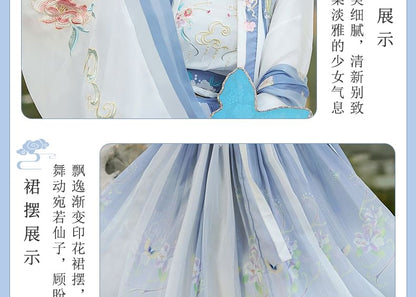 Flower Embroidered Hanfu Costume Set SpreePicky