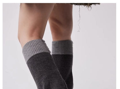 Two Tone Knit Leg Warmers SpreePicky