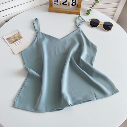 V-Neck Silky Camisole Top mySite