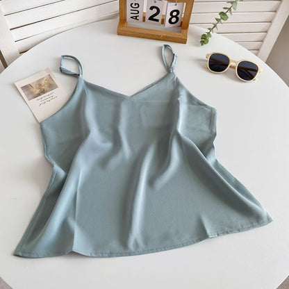 V-Neck Silky Camisole Top mySite