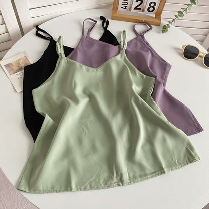 V-Neck Silky Camisole Top mySite