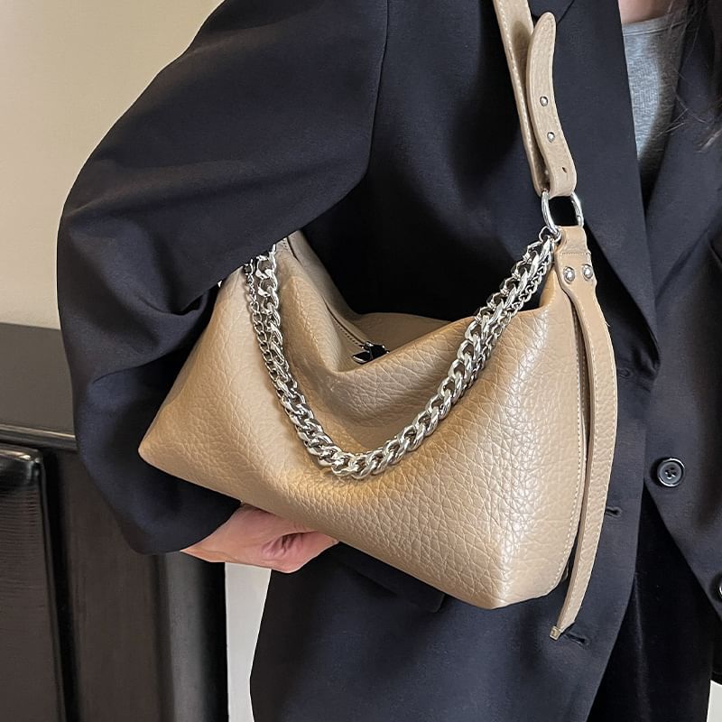 Chain Strap Faux Leather Shoulder Bag SpreePicky