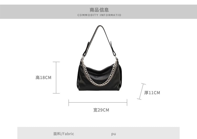 Chain Strap Faux Leather Shoulder Bag SpreePicky