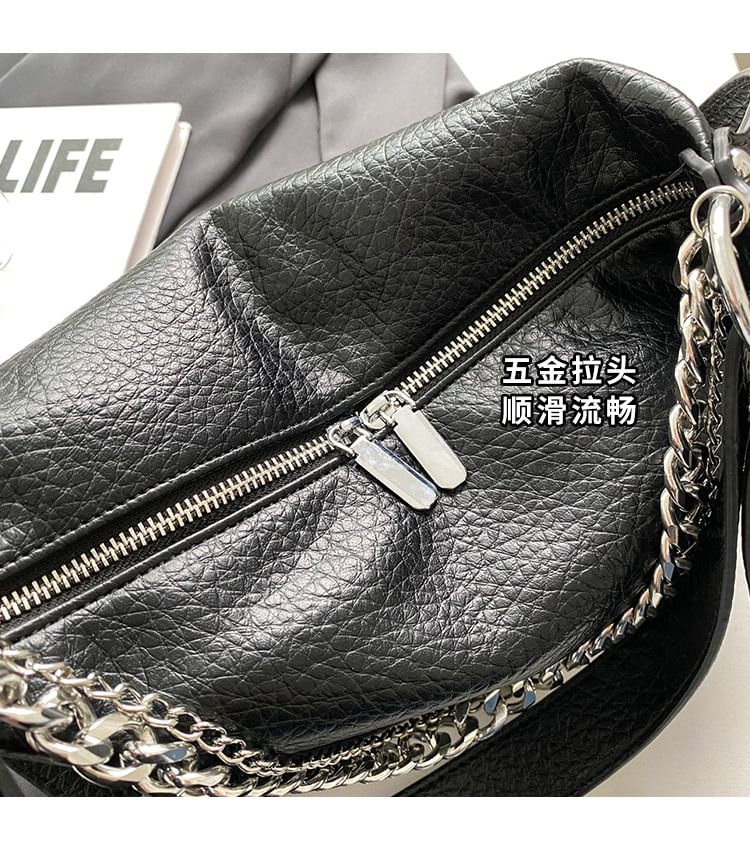 Chain Strap Faux Leather Shoulder Bag SpreePicky