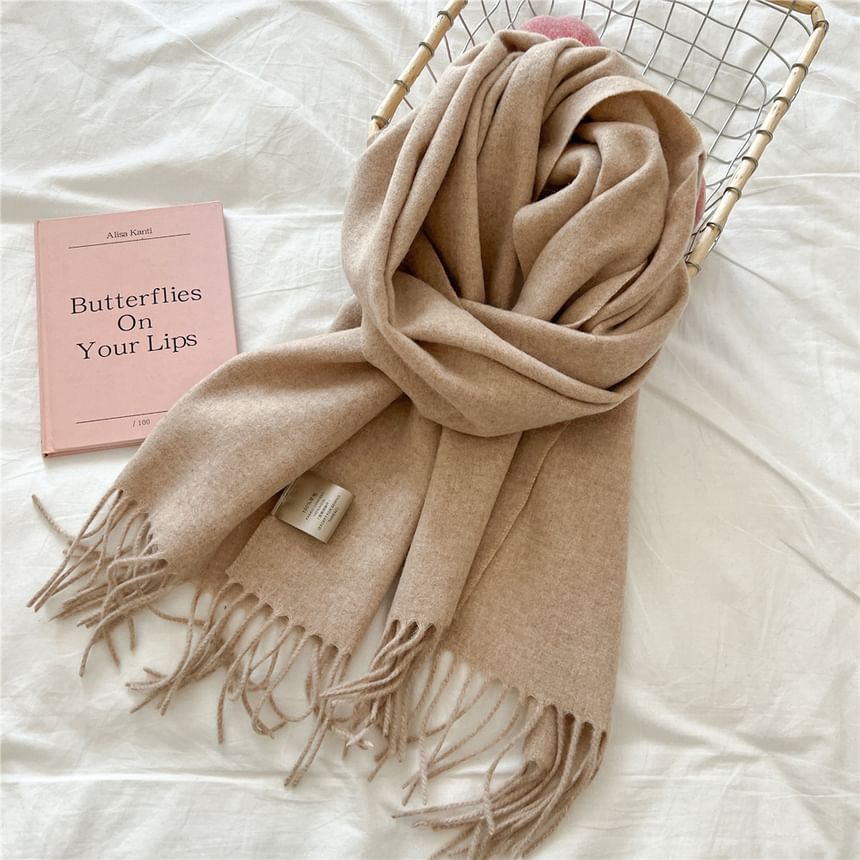 Plain Fringed Scarf SpreePicky