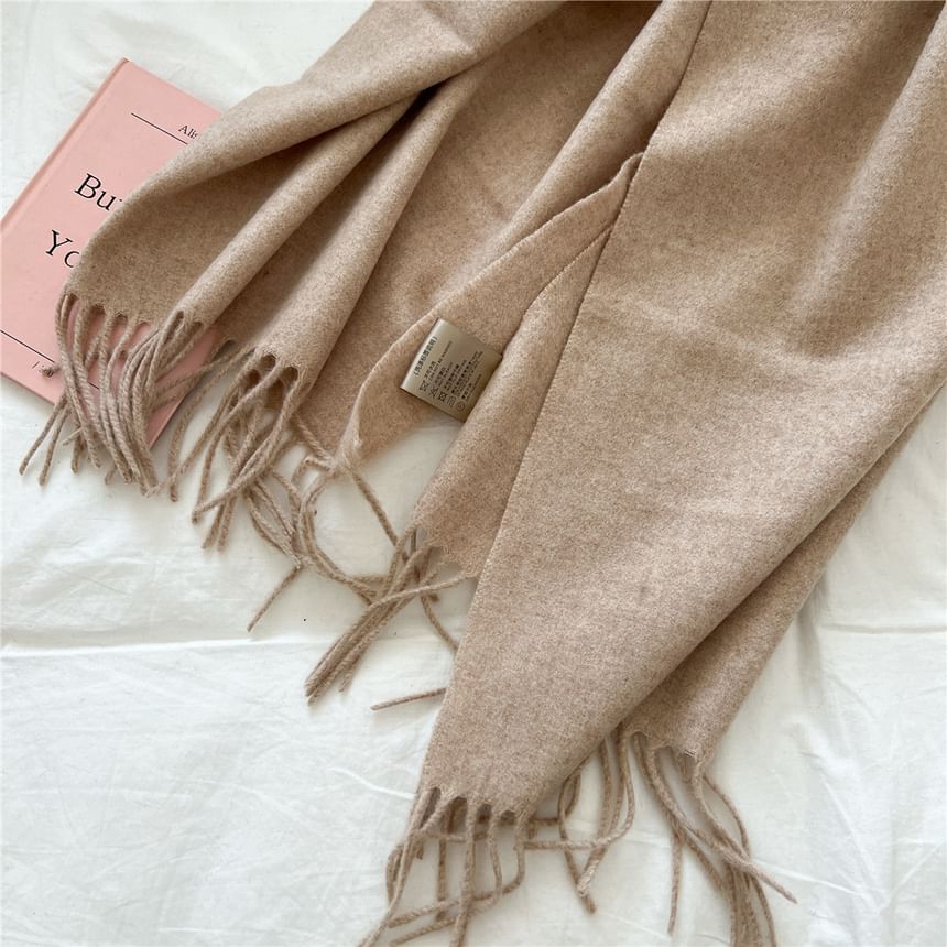 Plain Fringed Scarf SpreePicky