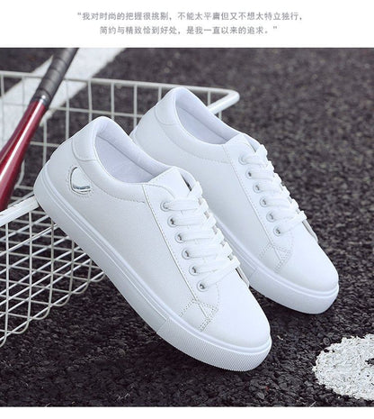 Platform Heart Print Faux Leather Lace-Up Sneakers SpreePicky