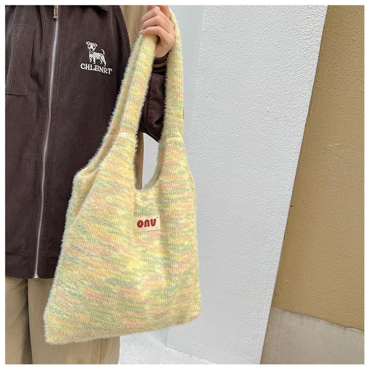 Lettering Knit Tote Bag mySite