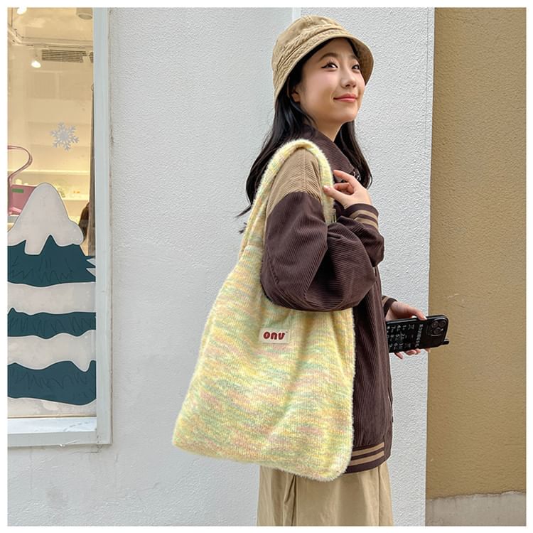 Lettering Knit Tote Bag mySite